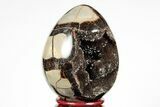 Septarian Dragon Egg Geode - Black Crystals #191491-1